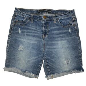 Tinseltown Distressed‎ High Waist Cuffed Denim Shorts Sz 9